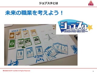 6
株式会社HEART QUAKE All Rights Reserved.
ジョブスタとは
未来の職業を考えよう！
 