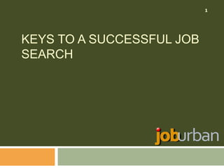 1

KEYS TO A SUCCESSFUL JOB
SEARCH

 
