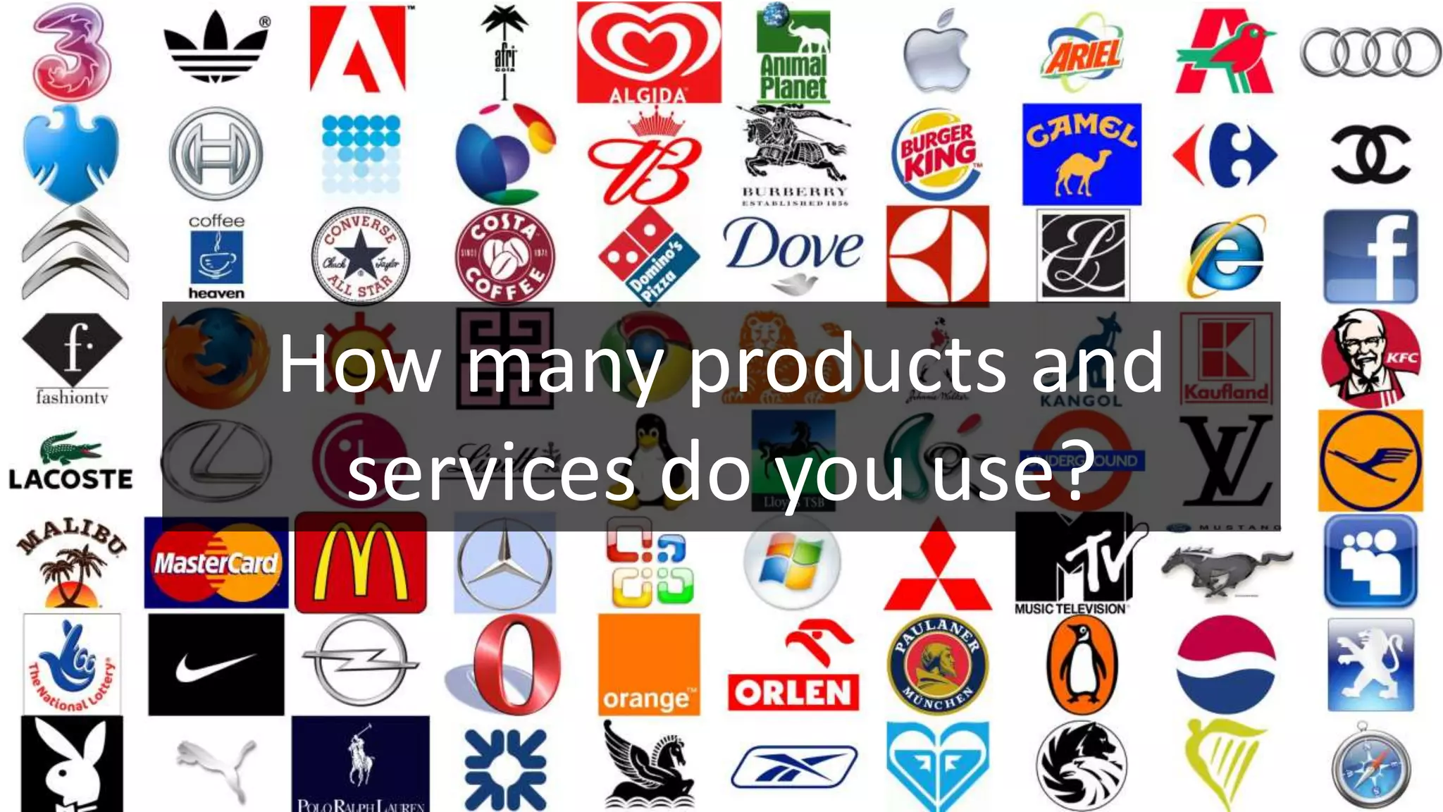 How many products and
services do you use?
 