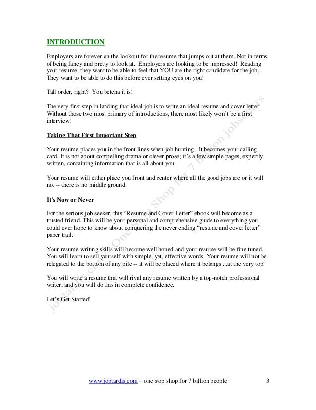 resume introductions