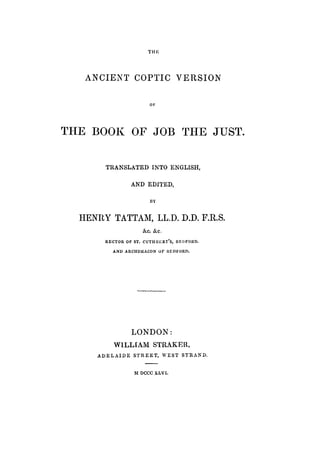 Coptic Job, Tattam Version
