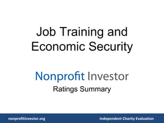 Job Training and Economic Security Ratings Summary 