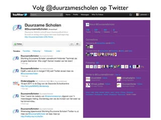 Volg @duurzamescholen op Twitter 