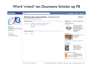 Word ‘vriend’ van Duurzame Scholen op FB 