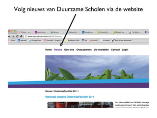 Volg nieuws van Duurzame Scholen via de website 