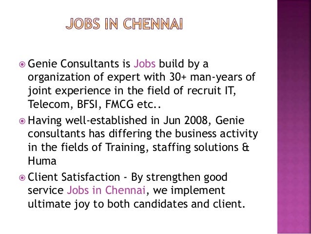 Job vacancies in chennai genieconsultants.in