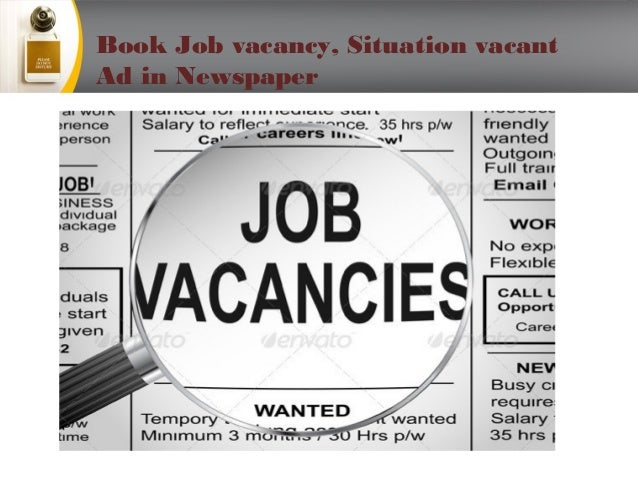 Book Situations Vacant Ad in Newspapers