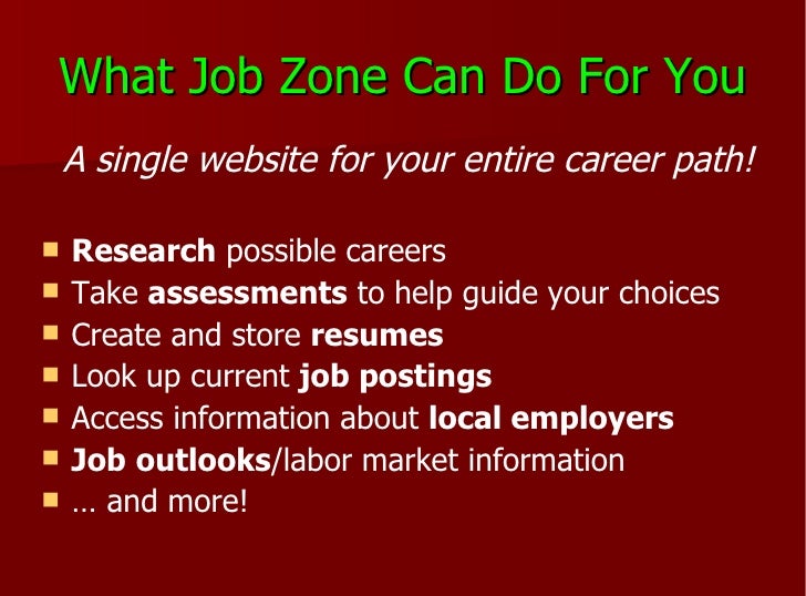 Job Zone Highlights