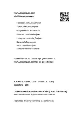 www.LaiaSanjuan.com 
laia@laiasanjuan.com 
Facebook.com/LaiaSanjuan 
Twitter.com/LaiaSanjuan 
Google.com/+LaiaSanjuan 
Pin...