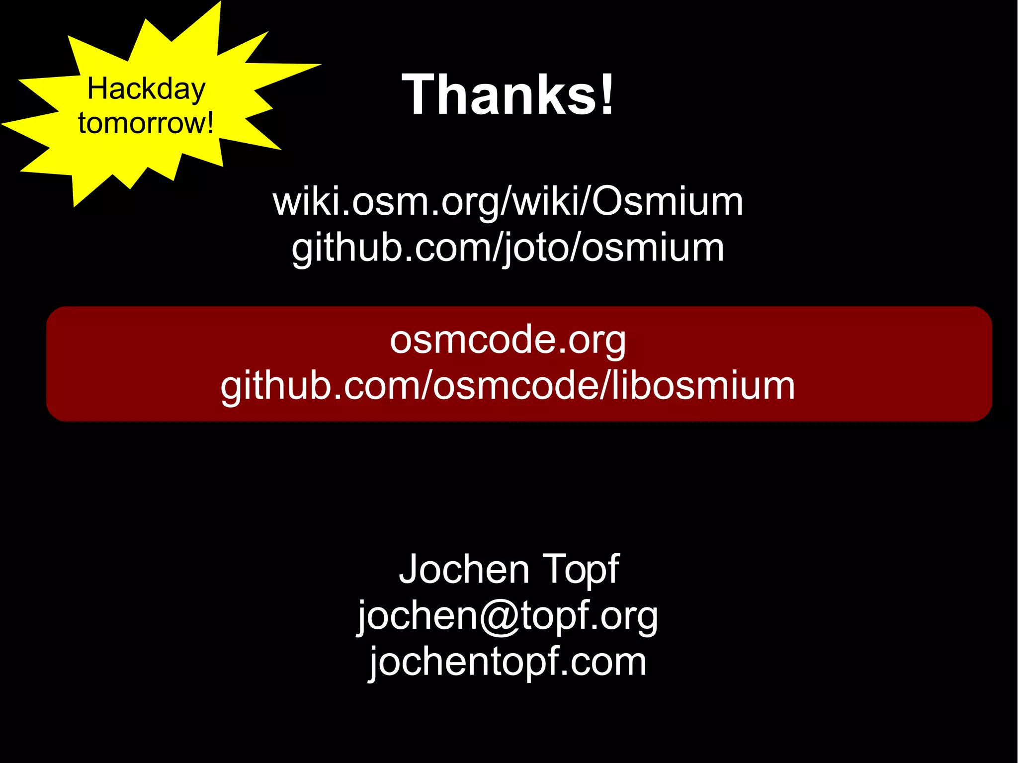 High Performance OSM Data Manipulation With Osmium - State of the Map ...