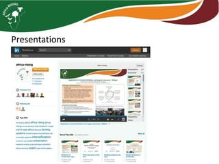 Communication and knowledge management in Africa RISING