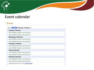 Communication and knowledge management in Africa RISING
