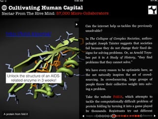 32	
  
http://fold.it/portal/!
Unlock the structure of an AIDS-
related enzyme in 3 weeks!!
 
