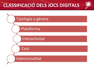 CLASSIFICACIÓ DELS JOCS DIGITALS
 
