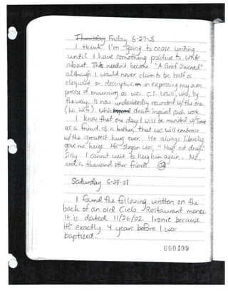 Jodi's last journal