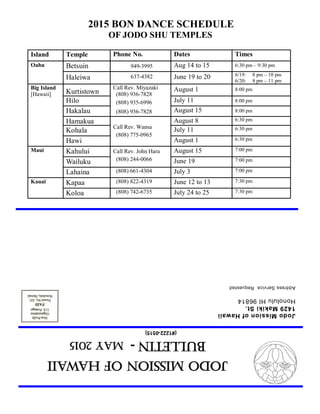 Jodo Mission Bulletin - May 2015 | PDF