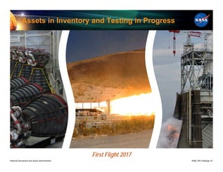 Assets in Inventory and Testing in Progress




                                                First Flight 2017
National Aeronautics and Space Administration                       8096_PM Challenge.19
 