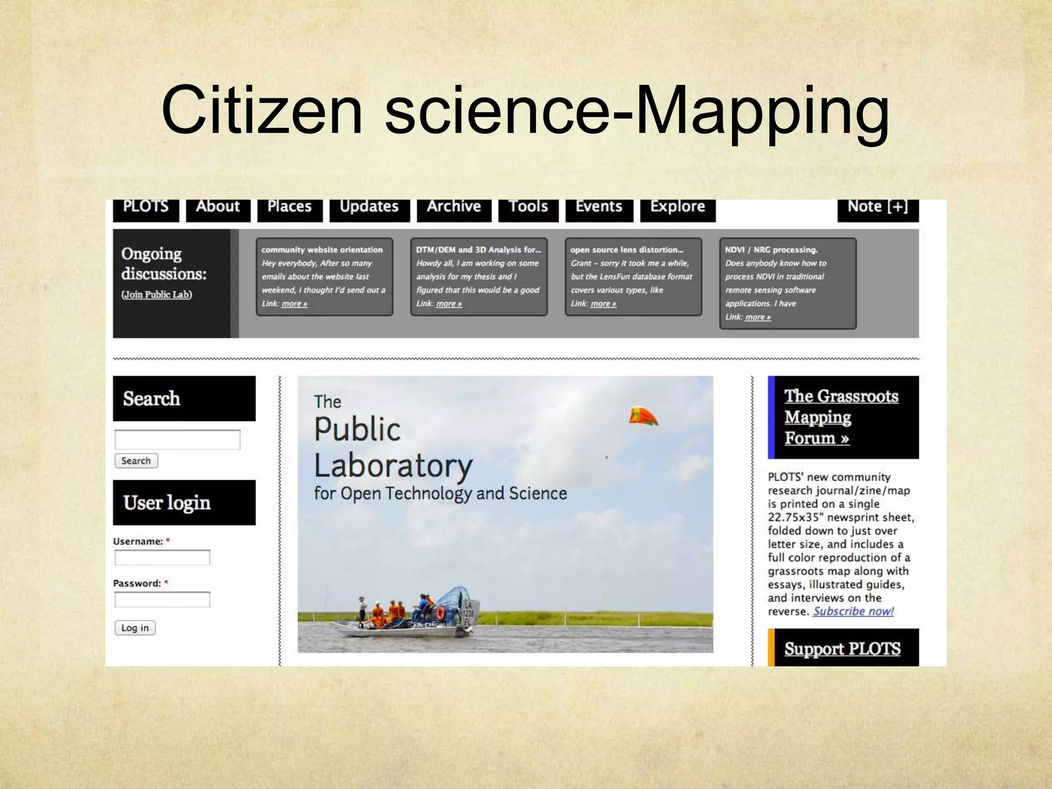 Citizen science-Mapping
 