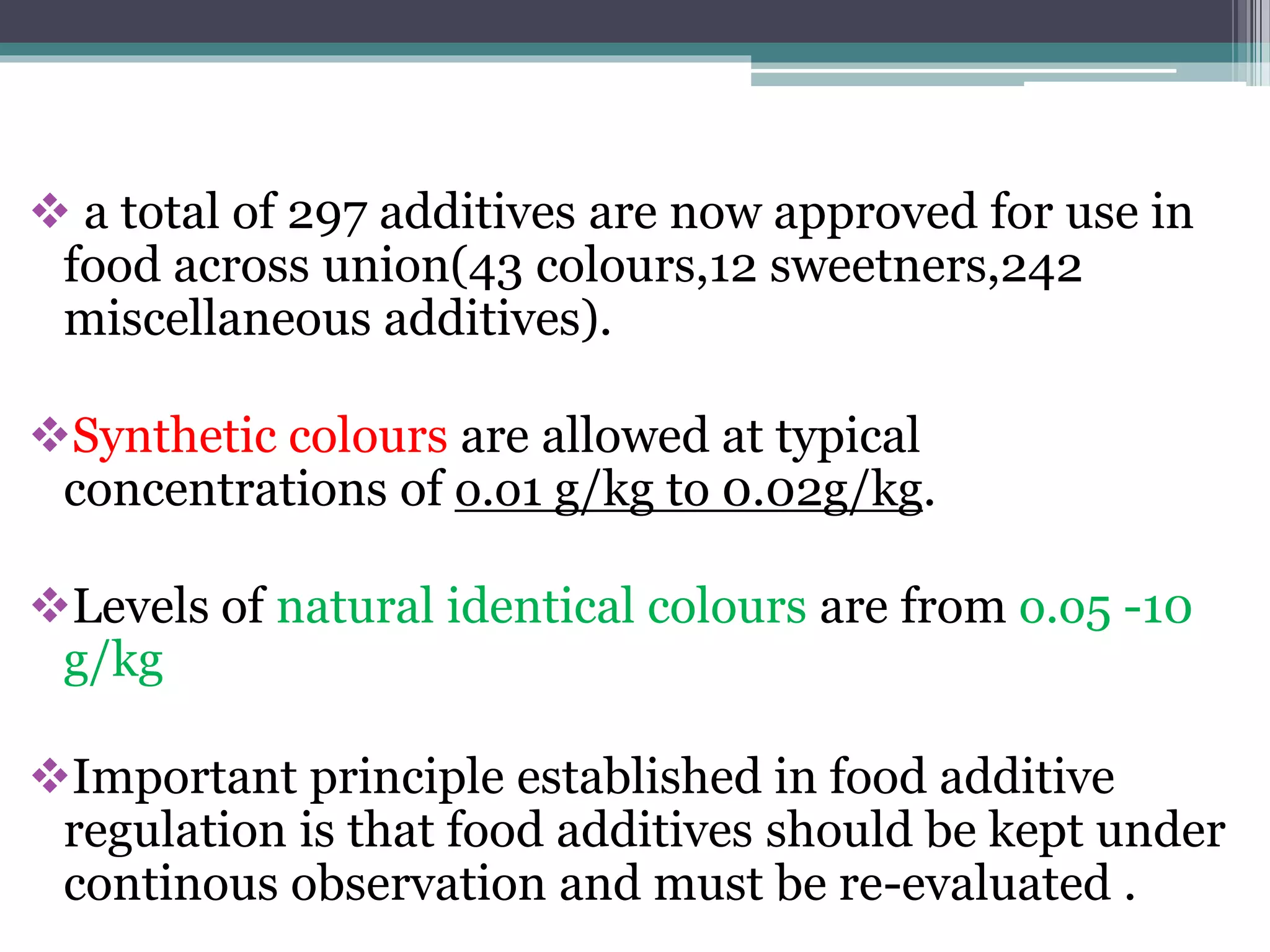 food additive regulations | PPTX