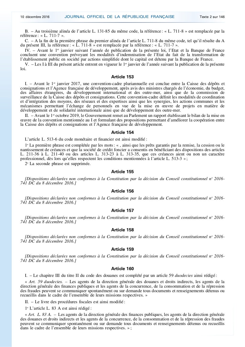 Joe 20161210 LOI n° 20161691 du