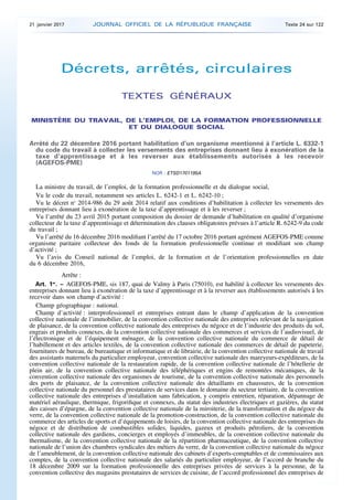 Décrets, arrêtés, circulaires
TEXTES GÉNÉRAUX
MINISTÈRE DU TRAVAIL, DE L’EMPLOI, DE LA FORMATION PROFESSIONNELLE
ET DU DIA...