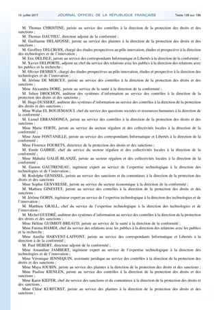 M. Thomas CHRISTINE, juriste au service des contrôles à la direction de la protection des droits et des
sanctions ;
M. Tho...