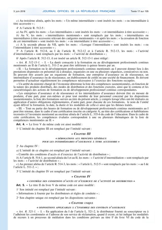 c) Au troisième alinéa, après les mots : « Un même intermédiaire » sont insérés les mots : « ou intermédiaire à
titre acce...