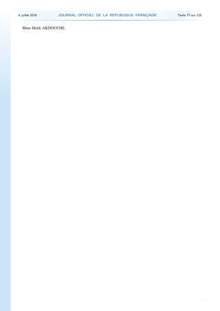 Mme Heidi AKDOUCHE.
4 juillet 2018 JOURNAL OFFICIEL DE LA RÉPUBLIQUE FRANÇAISE Texte 77 sur 125
 
