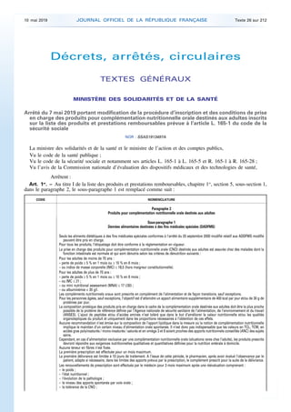 Décrets, arrêtés, circulaires
TEXTES GÉNÉRAUX
MINISTÈRE DES SOLIDARITÉS ET DE LA SANTÉ
Arrêté du 7 mai 2019 portant modifi...
