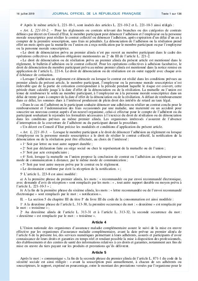 LOI n° 2019733 du 14 juillet 2019 relative au droit de résiliation s… LOI n° 2019733 du 14 juillet 2019 relative au droit de résiliation s…