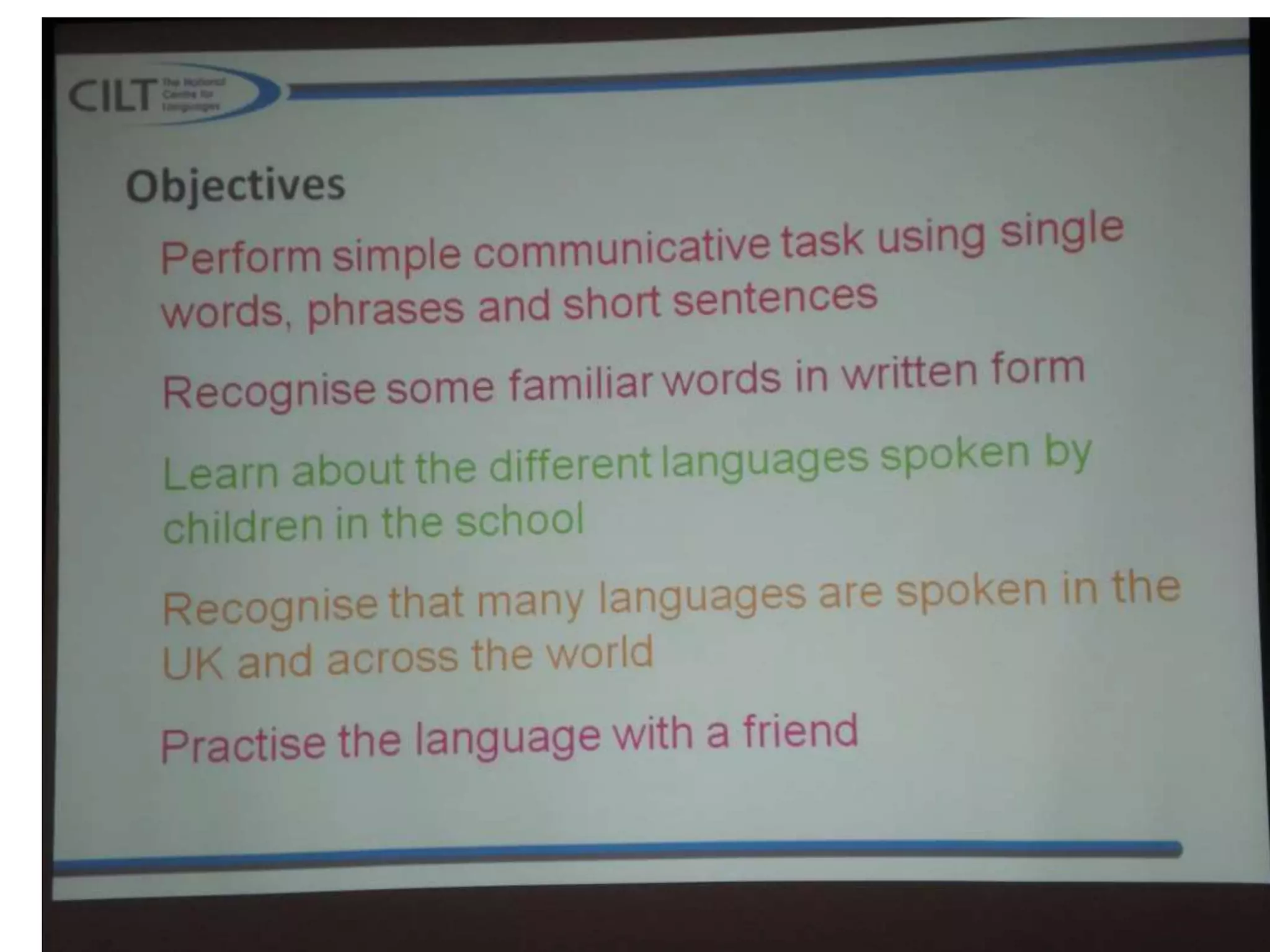 Understanding English, communication and primary languages