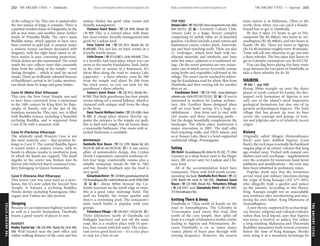 THEANCIENTCITIES
THEANCIENTCITIES
www.lonelyplanet.com
of the ceiling is 7m. This cave is named after
the two statues of kings it contains. There is
a painted wooden statue of Valagamba on the
left as you enter, and another statue further
inside of Nissanka Malla. The cave’s main
Buddha statue, which appears to have once
been covered in gold leaf, is situated under
a makara torana (archway decorated with
dragons), with the right hand raised in ab-
haya mudra (a pose conveying protection).
Hindu deities are also represented. The vessel
inside the cave collects water that constantly
drips from the ceiling of the temple – even
during droughts – which is used for sacred
rituals. There are brilliantly coloured frescoes
of Buddhism’s arrival in Sri Lanka, meritori-
ous deeds done by kings and great battles.
Cave III (Maha Alut Viharaya)
This cave, the New Great Temple, was said
to have been converted from a storeroom
in the 18th century by King Kirti Sri Raja-
singhe of Kandy, one of the last of the
Kandyan monarchs. This cave, too, is filled
with Buddha statues, including a beautiful
reclining Buddha, and is separated from
Cave II by only a masonry wall.
Cave IV (Pachima Viharaya)
The relatively small Western Cave is not
the most westerly cave – that position be-
longs to Cave V. The central Buddha figure
is seated under a makara torana, with its
hands in dhyana mudra (a meditative pose
in which the hands are cupped). The small
dagoba in the centre was broken into by
thieves who believed that it contained jewe-
llery belonging to Queen Somawathie.
Cave V (Devana Alut Viharaya)
This newer cave was once used as a store-
house, but it’s now called the Second New
Temple. It features a reclining Buddha;
Hindu deities including Kataragama (Mu-
rugan) and Vishnu are also present.
Sleeping
Because it’s an important highway junction
as well as a tourist destination, Dambulla
boasts a good variety of places to stay.
BUDGET
Healey Tourist Inn (%228 4940; Matale Rd; s/d Rs 400/
600) Well located near the post office and
within walking distance of the caves and bus
station, Healey has good value rooms and
friendly management.
Chamara Guest House (%228 4488; Matale Rd;
r Rs 900) This is a relaxed place with basic
but clean rooms, friendly management and
good Sri Lankan food.
Sena Tourist Inn (%228 4421; Matale Rd; s/d
Rs 600/800) This inn has six basic rooms in a
friendly family house.
Little Dream (%072 618871; s/d Rs 440/660) This
is a friendly, laid-back place where you can
swim in the nearby Kandalama Tank, bathe
in the river or snooze in a hammock. It’s
about 8km along the road to Amaya Lake
(opposite) – a three-wheeler costs Rs 500
from the temple and about Rs 200 from
the clock tower, or you can look for the
guesthouse’s three-wheeler.
Saman’s Guest House (%228 4412; Matale Rd; r
Rs 700) This little guesthouse has four simple
rooms sitting off a central hallway, which is
cluttered with antique stuff from the shop
at the front.
Oasis Tourist Welfare Centre (%228 4388; r from
Rs 400) A cheap place almost directly op-
posite the entrance to the temple car park,
this is dark and rough, but all rooms share
a reasonable bathroom. One room with at-
tached bathroom is available.
MIDRANGE
Dambulla Rest House (%222 2299; Matale Rd; d/tr
US$25/28, with air-con US$35/38; a) A one-storey
affair of semimodern design, this Ceylon
Hotels Corporation–operated resthouse of-
fers four large, comfortable rooms, plus a
reliable restaurant (meals Rs 500 to 700)
and bar. Reader feedback says the food is
very good.
GimanhalaHotel(%2284864;gimanhala@sltnet.lk;
754 Anuradhapura Rd; r with/without air-con Rs 4300/3400;
ais) About 800m beyond the Co-
lombo junction on the north edge of town,
this is a good value midrange hotel. The
staff are helpful, the rooms sparkle and
there’s a swimming pool. The restaurant’s
daily lunch buffet is popular with tour
groups.
Pelwehera Village (%228 4281; r US$20-40; a)
Three kilometres north of Dambulla (at
Bullagala Junction) and just off the main
road, this is a modern place with 10 spot-
less, bare rooms with hot water. The restau-
rant serves good food too – it’s a nice place
to stop for a bite to eat.
TOP END
AmayaLake(%4468100;www.amayaresorts.com;villas
from US$153; as) Formerly Culture Club,
Amaya Lake is a huge, breezy complex
comprising 92 stylish villas set in beautiful
gardens. Facilities include a pool, tennis and
badminton courts, cricket pitch, Ayurvedic
spa and bird-watching trails. There are also
11 ‘ecolodges’, which were built with tra-
ditional materials and methods, and have
solar hot water, adjacent to a traditional vil-
lage. On the resort premises are two restau-
rants, one of which serves Ayurvedic cuisine
using herbs and vegetables cultivated in the
village. The resort can be reached by follow-
ing the Kandalama road for about 3km from
Dambulla and then veering left for another
6km or so.
Kandalama Hotel (%228 4100; www.aitkenspen
cehotels.com; s/d/tr US$150/175/235; as) If you’re
interested in modern Sri Lankan architec-
ture, this Geoffrey Bawa–designed place
will set your heart racing. It’s a huge es-
tablishment – 1km from end to end, with
162 rooms and three swimming pools –
but the design beautifully complements the
landscape. The whole place underwent a
major renovation in 2005. The staff offer
bird-watching walks and 4WD safaris, and
as at Amaya Lake, there’s a hotel-supported
traditional village, Puranagama.
Eating
JBS Hotel (Anuradhapura Rd; dishes Rs 70-250; h24hr)
Upstairs in a shop-house next to the Singer
store, JBS serves tasty Sri Lankan and Chi-
nese food.
All of the accommodation listed have
restaurants. Those with food worth recom-
mending include Dambulla Rest House (%222
2299; Matale Rd; meals Rs 500-700), Chamara Guest
House (%228 4488; Matale Rd), Pelwehera Village
(%228 4281) and Gimanhala Hotel (%228 4864;
754 Anuradhapura Rd).
Getting There & Away
Dambulla is 72km north of Kandy on the
road to Anuradhapura. The Colombo to
Trincomalee road meets this road 2km
north of the cave temple, then splits off
from it a couple of kilometres further north,
leading to Sigiriya and Polonnaruwa. Be-
cause Dambulla is on so many major
routes, plenty of buses pass through with
varying frequency. However, the nearest
train station is at Habarana, 23km to the
north, from where you can catch a Kandy-
bound bus to get to Dambulla.
By bus it takes 1½ hours to get to Pol-
onnaruwa (Rs 40, 66km), two hours to An-
uradhapura (Rs 40, 68km), and two hours to
Kandy (Rs 40). There are buses to Sigiriya
(Rs 14, 40 minutes) roughly every 30 minutes.
Touts will tell you otherwise to get you into
a three-wheeler. The bus takes four hours to
get to Colombo (normal/air-con Rs 85/170).
You can flag buses plying this busy route
to go between the two parts of Dambulla, or
take a three-wheeler for Rs 50.
SIGIRIYA
%066 / pop 1000
Rising 200m straight up over the dusty
plains of north central Sri Lanka, the flat-
topped rock formation of Sigiriya is not
only one of the island’s most impressive
geological formations but also one of its
greatest archaeological legacies. The leafy
village that has grown up near its base
serves the comings and goings of tour-
ists and pilgrims and is of relatively recent
origin.
History
Originally called Sihagiri (Remembrance
Rock) and later dubbed Sigiriya (Lion
Rock), the rock mass is actually the hardened
magma plug of an extinct volcano that long
ago eroded away. Pocked with natural cave
shelters and rock overhangs – supplemented
over the centuries by numerous hand-hewn
additions and modifications – the rock may
have been inhabited in prehistoric times.
Popular myth says that the formation
served royal and military functions during
the reign of King Kassapa (AD 477–495),
who allegedly built a garden and palace
on the summit. According to this theory,
King Kassapa sought out an unassailable
new residence after overthrowing and mur-
dering his own father, King Dhatusena of
Anuradhapura.
A new theory, supported by archaeologi-
cal, literary, religious and cultural evidence
rather than local legend, says that Sigiriya
was never a fortress or palace, but rather
a long-standing Mahayana and Theravada
Buddhist monastery built several centuries
before the time of King Kassapa. Monks
were using it as a mountain hermitage by
232 THE ANCIENT CITIES •• Dambulla THE ANCIENT CITIES •• Sigiriya 233
 