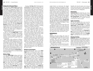 THEEAST www.lonelyplanet.com
THEEAST
www.lonelyplanet.com
Maligawila & Dematal Vihara
Two inscrutable ancient statues (admission free;
hdawn-dusk) stand in an appealingly shady
forest glade at Maligawila (mali-ga-wila).
The site is delightful and the village so dif-
fuse that it’s virtually invisible apart from the
archaeological site’s car park. A path from
the back of the car park burrows between
stalls selling fruit and offerings, continuing
into the partly manicured woodland. Here
are the extensive 7th-century remnants of
Pathma Vihara. To reach the statues, walk
five minutes to a five-way junction, where
you meet the degraded asphalt of Siyawasa
Mawatha. Turn right up that track to reach
the first statue, the 10m-high Maitreya Bo-
dhisattva (Avalokitesvara), which stands very
impressively atop a great five-storey stone
temple tower. It was reconstituted between
1989 and 1991 from over 100 fragments un-
earthed in the 1950s. Sadly, it’s shaded by a
banal corrugated canopy.
Walk 10 minutes in the opposite direction
to find an 11m-tall Buddha statue, consid-
ered by some to be the tallest freestanding
ancient Buddha in existence. Free of ugly
modern covers, he elegantly commands an
enclosure containing very aged bricks and
a moonstone.
Maligawila is 9km southeast of Okkam-
pitiya, a small village famous for its small-
scale gem pits. Direct Maligawila buses run
surprisingly frequently from Monaragala
(Rs 23, 70 minutes, last bus at 5.30pm),
and six times daily from Buttala, which is
slightly nearer (last bus at 4.45pm). Of the
latter, four go via Kumbukkana, but two use
the shorter, narrower and much more sce-
nic road passing delightful Dematal Vihara, a
gorgeous temple lost in a sea of picturesque
rural paddy fields.
Weliara Ridge
The spiky Weliara Ridge leading south from
near Buttala is dotted with barely visible
ruins and many caves. Most were Buddhist
retreats in the era of the Ruhunu kingdom,
and some are now used again for the same
purpose. One of the best known is Rahatan-
gala, two hours’ hike by an initially well-
trodden trail that starts beside a temple
2km east of Buttala on the Monaragala
road. Further south, Arhat Kanda, the scenic
‘Hills of Enlightenment’, can be accessed on
guided hikes ($14) from Tree Tops (right).
Staying at Tree Tops (%077 703 6554; www.tree
topsjunglelodge.com; per person all-inclusive US$49), an
extraordinarily isolated eco-lodge at base
of the Weliara Ridge, 8km from Buttala, is
a philosophical statement. This is intensely
personal communing with nature: enjoy the
starlight, and listen for wild elephants in
the ebony trees right behind the sole twin-
bed bungalow. That bungalow is simple (no
electricity) but comfy, and has hammocks
on the terrace. If you’re the type who finds
it liberating rather than invasive to bathe
at a private open-air well with great for-
est views, Tree Tops is your kind of place.
While prices seem high, remember that the
whole place is likely to be working just for
you. Food (vegetarian, except by special
request) and drinks (including an evening
cocktail) are included in the price.
At a pinch, two more guests could oc-
cupy a tiny, delightfully wobbly tree house
if they value views over space and don’t
suffer from vertigo. But this version of a
chena perch (used by farmer-guards trying
to protect their fields), offers no more than
a mattress and mosquito net in a tree.
Dropping in to Tree Tops without res-
ervations is neither wise nor welcomed, as
food and staff won’t be ready; send an email
at least a week in advance. There’s no phone
signal at Tree Tops, so phoning will only
work if the owner happens to go into town.
A three-wheeler to Tree Tops from But-
tala costs Rs 350. If the track degrades, as
it has in previous years, you might have to
walk the last kilometre or two, especially in
the rainy season.
Buttala to Kataragama
Roughly following the course of the Menik
Ganga (River of Gems), this road is espe-
cially scenic in its northern section, where
it runs parallel to a spiky dragon’s-back
ridge of forest-topped mini mountains.
These reach a curious crescendo at Galapita
Gala (Rock on a Rock). Here a weird rocky
hook, shaped like a giant cashew, is plonked
on a bigger outcrop, creating a silhouette
that looks something like a huge tortoise’s
head. As with most such formations, there’s
a small Buddhist hermit’s retreat on top.
A couple of kilometres away, located in
splendid, idyllic isolation, is Galapita Eco-
lodge (%077 316 4167; www.galapita.com; full board
per person US$70). Although it’s actually very
simple (there’s no electricity), the elegant
design gives this place the feeling of a multi-
star getaway. The adobe-finished rooms and
tree houses mostly overlook the lily-pond-
flanked river as it cuts into living rock. One
of the outdoor showers is fashioned out of
hollow tree branches. Although there’s little
to do here, that’s really the point. You can
wander the sugar-cane fields or take a guided
hike up to Galapita Gala, but just splash-
ing in the river or groping for gemstones is
pleasure enough for a day or two. Bookings
are made through Colombo’s Paradise Lanka
(Map p88; %011-250 8755; paradiselanka@sltnet.lk; 62
Havelock Rd, Col 5). Galapita Eco-lodge is 1.5km
west of the 31km marker.
Further south the land becomes flat, and
all habitation peters out as the road cuts
through the scrubby forest of Yala National
Park. There’s no permit required, assuming
you stay on the road, though if you want to
enter the park proper from the gate beside
the Galge army camp you’ll have to pay.
MONARAGALA
%055
Dripping with green foliage, the centre of
Monaragala nestles beneath Peacock Rock,
a round-topped hunk of forest-covered
mountain. The town then straggles 3km
west along Wellawaya Rd (A4) to Hulan-
duwa Junction, where the road meets the
A22 to Bibile and Badulla.
Mainly seen as a transit point for reach-
ing Arugam Bay, the town is nonetheless a
friendly and attractive place once you get
off the busy main road. It’s also an alterna-
tive place from which to visit the impressive
statues and ruins at Maligawila.
Information
Commercial Bank (Bus Station Rd) and several
other banks dotted along Wellawaya Rd
all have ATMs. In the market area, Samu-
dura Communications (%227 6765; per hr Rs 80;
h7.30am-8pm) has the cheapest Internet
connection for miles around.
Sights & Activities
An easy but beautiful hike starts near the
bus station; walk five minutes past a colour-
ful little Hindu Ganesh Temple to the ageing
rubber factory, then veer left to a charming
rock-paved footpath that climbs between at-
tractive boulder fields through Monaragala’s
famous rubber plantations.
If you’re at a loose end, visit PopunagalaVi-
hara, located at the 249km post, 1km west of
Hulanduwa Junction. Here, on a low rocky
outcrop, a blindingly white 14m-tall Buddha
statue is ‘growing’ out of a concrete lotus.
Sleeping & Eating
Victory Inn (%/fax 227 6100; 65 Wellawaya Rd; s with
fanRs1210,dwithfan/air-conRs1420/2970;a) Mona-
ragala’s main hotel complex offers small but
neatly, tiled modern boxlike rooms above a
decent restaurant (which serves beer). The
takeaway out the front offers pretty much
the same food at cheaper prices.
DB C
1
2
A
Factory (100m)
Pottuvil (69km)
Siyambulanduwa (50km);
To Rubber
To Galabede (11km);
Vihara (3km);
Popunagala
Junction (2km);
To Hulanduwa
Maligawila (23km)
Buttala (17km);
Market
Tower
Clock
Humanity
Habitat for
Hospital
Uva
Temple
Rd
Rd
ation
tBusS
Main
St
Rd
ma
na
Maha
TissaRd
M
numu
Dutuge
PottuvilRd
Wellawaya Rd
10
4
3
5
1
8
9
2
7
6
10
TRANSPORT
9
8
7
6
5
SLEEPING
4
SIGHTS & ACTIVITIES
3
2
1
INFORMATION
Bus Station........................... C2
Wellassa Inn Rest House......... B1
Victory Inn............................. B1
Silvas Guest House................. A1
Kanda Land............................ A1
Asiri Guest House................... C1
Ganesh Temple..................... D2
Samudura Communications... C2
People's Bank........................ A2
Commercial Bank................... C1
MONARAGALA 0.1 miles0
200 m0
266 THE EAST •• Around Buttala THE EAST •• Monaragala 267
Monaragala
 