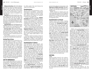 THEEAST www.lonelyplanet.com
THEEAST
www.lonelyplanet.com
Wellassa Inn Rest House (%227 6815; Wellawaya
Rd;twRs650) Set behind a lovingly tended gar-
den, this older place has a few functional,
slightly worn but sensibly priced rooms.
They have little sitting areas out the back
but no views. Served around a small or-
namental pool, meals are available if you
order ahead.
Kanda Land (%2276925;twRs300) These ultra-
basic, ageing rooms have bucket baths in the
shared bathrooms, but they are cheap and
very clean. The owners speak English, and
their son can lead guided walks in the rubber
plantations. The unmarked building is oppo-
site Habitat for Humanity in a dead-end lane
off Wellawaya Rd.
SilvasGuestHouse(%2276296;WellawayaRd;tw/tr
Rs500/600) This place has very ordinary rooms
with mosquito nets, and bathrooms whose
toilets don’t always flush too efficiently.
Asiri Guest House (%227 6618; d/tr Rs 500/600)
This guesthouse is central yet reasonably
quiet, but the toilets and fans are dodgy and
the clientele isn’t always salubrious. The at-
tached beer garden is relatively pleasant for
a sunset drink.
For very cheap meals there are various fly-
friendly dives around the bus station area.
Getting There & Away
The most reliable buses to Pottuvil (for Aru-
gam Bay) depart at 8.30am, 11.15am and
12.15pm. Alternatively, take a bus to Siyam-
bulanduwa and change. To Ampara, buses
leave roughly twice-hourly until 2.45pm
using two possible routes: via Siyambulan-
duwa (for Arugam Bay) or via Inginyagala
(for the Gal Oya National Park). Colombo-
bound intercity buses (Rs 220, seven hours)
run at roughly 45-minute intervals until late,
though there are gaps in the schedule. For
the south coast, buses leave roughly hourly
to Matara (4½ hours). Services run very fre-
quently to Wellawaya (Rs 40, 50 minutes)
for the Hill Country, passing though Buttala;
change in Buttala for Kataragama.
EAST OF MONARAGALA
The A4 winds laboriously east around the
forested bulk of Peacock Rock, passing end-
less habitation – although houses are so hid-
den by trees that you’d hardly notice even a
village. At Galabede(Galabadda,Bisokotuwa;admission
free) there’s a gently attractive step well, the
remnant of a 12th-century palace complex.
It’s 100m south of the road, between the
264km and 265km posts.
Siyambulanduwa
The bus stand of Siyambulanduwa (often
abbreviated to Siyambulan – pronounced
syam-bulan) is where the A4 and A25 roads
meet. There’s nothing to see, but coming
here improves your options for transport
to Pottuvil and Arugam Bay.
If you’re stranded overnight, Nethmini
Guest&Rest(%0722507523;AmparaRd;sRs1000,tw
Rs750-1000;a) is very acceptable, guarded by
concrete mini-elephants on a manicured,
suburban-style lawn. Rooms 3 and 4 are air-
conditioned at no extra charge. The Rs 750
rooms share a bathroom. It’s on the A25,
around 1.5km north of the bus stand.
There’s a cheap drink-and-snacks ‘hotel’
at the bus stand. Just 100m north, thatched
Ilukgedara Restaurant (Ampara Rd; beers Rs 100;
h8am-10pm) looks misleadingly inviting. In
fact, this is primarily an arrack-drinking
den, but check out the ageing poster of the
Spice Girls, Hindu bindis added to each
forehead.
Last buses depart for Ampara at 4pm, for
Panama (via Arugam Bay) at 5pm, and for
Monaragala at 9.10pm. A three-wheeler to
Arugam Bay costs Rs 600, or around Rs 1000
with side trips to the various sites en route.
Siyambulanduwa to Ampara
Forest-smothered rocky outcrops soar
above the road for the first 20km of this
lushly gorgeous route. This is most dramatic
around Nine Mile Junction, where the vast
cliff face of Govindahela rises above the road
to the east. Once a refuge used by the 13th-
century king Buvenekabahu, the moun-
tain so impressed colonial Brits that they
nicknamed it Westminster Abbey. Another
rather grand outcrop occurs at Wadinagala
(wadi-nag-ala). Just north of the town (at
the 27km post), a small but asphalted road
short-cuts to Inginyagala. Around 3.5km up
that side road, the modest Panathgoda Rock
Temple offers bucolic views across the paddy
fields from its pretty little lily pond. The site
is unmarked, 300m west of the road.
At the 36km post on the A25, the pho-
togenic Ekgal Aru Reservoir is overlooked by
the beautifully situated but spartan and
old-fashioned Ekgaloya Circuit Bungalow (s/d/
tr US$75/100/130). Even if it weren’t so over-
priced, the fact that you must prepay at the
Department of Wildlife Conservation (Map pp84-5;
%011-269 4241; www.dwlc.lk; 18 Gregory’s Rd, Col 7) is
enough to put off most tourists from over-
nighting here.
Public transport to Ampara veers east
at the sugar-processing town of Hingurana
rather than following the A25 through Vari-
pattanchenai. So jump off the bus at Hin-
gurana if you want to find a three-wheeler
to Deegawapi (p278).
Siyambulanduwa to Pottuvil
Though tourists rarely bother stopping,
there are several minor attractions en route
to Pottuvil. The Tharulengala Cave Temple at
Ulannugeh has concrete steps leading up
to a very eroded reclining Buddha, fash-
ioned from ancient mud. The site is fairly
pretty, though dense foliage limits views
of the tank (artificial lake) and the paddy
fields below. It’s 1.5km north of the A4 at
the 299km marker. Further east the road
passes through the small Lahugala National
Park. Although the park itself is not open to
tourists, large groups of elephants are often
visible across the tank that lies just behind
Lahugala hospital (at the 306km post).
About 12km before Pottuvil lies an evoca-
tive ‘lost-in-the-jungle’ ruin called the Magul
Maha Vihara (donation requested). Built by King
Dathusena (473–453 BC), the ruin is often
(if mistakenly) described as the wedding
site of Queen Viharamahadevi. The ruins
feature a vatadage (circular relic house) in
a cross-shaped raised area at the southwest
corner. Large stones at the base are carved
as crouched lions. The site is 1km south of
the A4 between 308km and 309km posts.
To reach the ruins, walk five minutes south
from the car park, passing hefty stone slabs
that lead down to an ancient tank.
POTTUVIL
%063
Majority-Muslim Pottuvil is the southern-
most sizable town on the east coast. For
most tourists it’s simply the transport hub
for reaching Arugam Bay, just 3km fur-
ther south, where all the accommodation
is located. However, Pottuvil does have two
banks near the bus stand (no ATMs), and
a decent market; its main post office (Panama
Rd; h8am-5pm Mon-Sat) has Internet (Rs 8 per
minute).
Hidden away in the backstreets are the
ancient ruins of Mudu Maha Vihara. This de-
lightful little site, partly submerged in the
encroaching sand dunes, features a fine 3m-
high standing Buddha statue whose eroded
face stares at two smaller, better-conserved
Bodhisattva figures. The beach just behind
is wide, beautiful and undeveloped, though
unshaded. Access from the southbound main
road towards Arugam Bay is via the second
street to the left (east) after the 1km post
(signed in bright yellow in local script). Pass
a small green mosque, and at the T-junction
beyond turn left then immediately right.
A hexagonal ecology information hut by the
lagoon in Pottuvil’s northernmost Kottukal
area is the starting point for delightful two-
hour mangrove tours (www.arugambay.com/pages
/eco.html;toursperpersonRs1500). Outrigger canoes
take pairs of visitors across the lagoon –
a peaceful punt with lovely heron-watching
opportunities. You get dropped off at an en-
vironmentally important, if dull, mangrove
nursery and (much more interestingly) on
a deserted sand bar dotted with handsome
rocks, located in front of a beautiful curve
of beach. This point is also accessible by a
sandy road, and the nearby headland is well
known to surfers as Pottuvil Point. Note that
mangrove tours are much easier to arrange
from the ArugamBayHilltonGuestHouse (%/fax
224 8189; www.arugambay.lk) – the price includes
transfers from there anyway.
Buses depart for Colombo (Rs 320,
10 hours) via Monaragala at 6.45am and
ὈὈὈὈὈὈ
Monaragala
(35km);
Siyambulanduwa
To
(67km)
Batticaloa (113km)
To Akkaraipattu (49km);
Arugam Bay (3km)
To Post Office (600m);
(1km)
To Beach
Point (2km)
To Pottuvil
Hidayapuram
Kottukal
Market
Lagoon
Pottuvil
Stand
Bus
College
School
1km Post
Vihara
Maha
Mudu
Mosque
Green
Beach
Hut
Information
Ecology
Office
Sub–Post
Office
Sub–Post
CollegeRd
Centre
Rd
imaa naiVell
CentralRd
School RdDharul Falah
Rd
ama
Pan
POTTUVIL 0.3 miles0
500 m0
268 THE EAST •• East of Monaragala THE EAST •• Pottuvil 269
Pottuvil
 