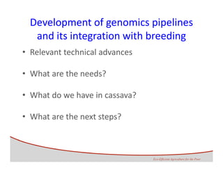 Development of genomics pipelines and its integration with breeding | PDF