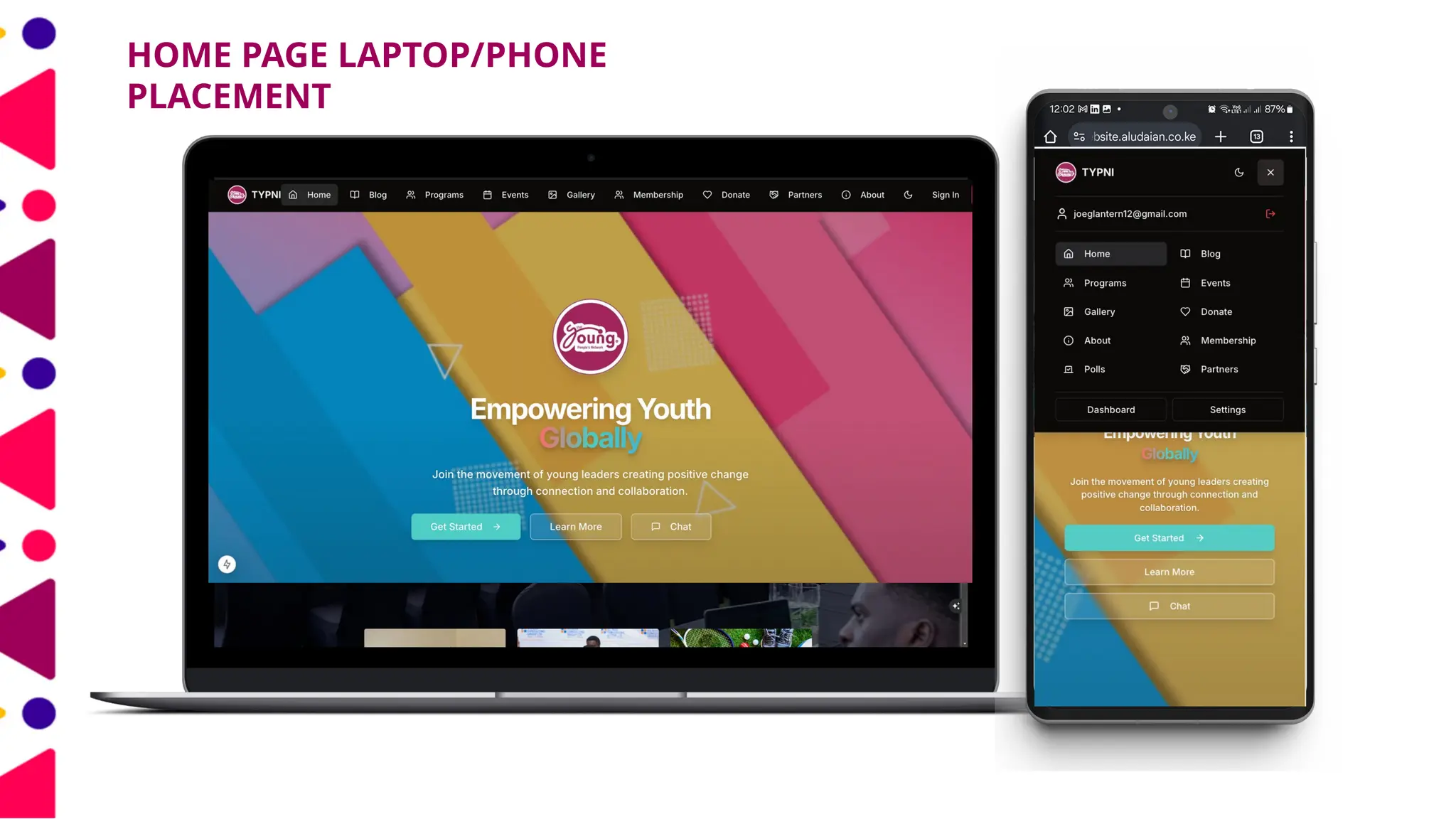 HOME PAGE LAPTOP/PHONE
PLACEMENT
 