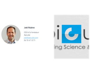 Q	
  &	
  A	
  
Joël Rubino
CEO & Co fondateur
Apicube
joel@apicube.com
06 70 47 10 71
 