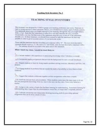 Teaching Style Inventory No. 1
Page No. 10
 