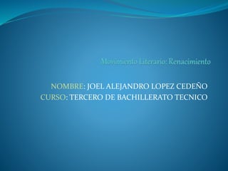 NOMBRE: JOEL ALEJANDRO LOPEZ CEDEÑO
CURSO: TERCERO DE BACHILLERATO TECNICO
 