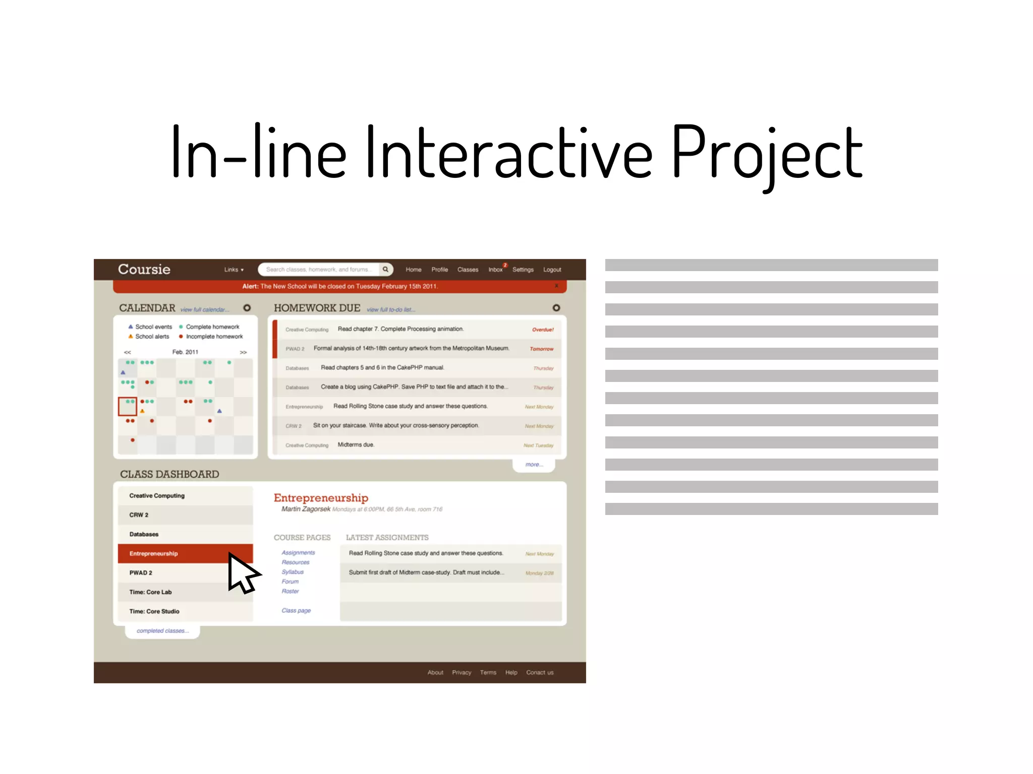 In-line Interactive Project
 