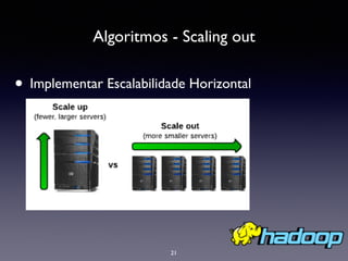Algoritmos - Scaling out
21
• Implementar Escalabilidade Horizontal
 