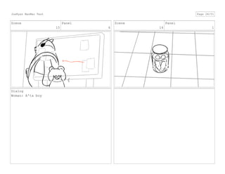 Scene
15
Panel
6
Dialog
Woman: A'ta boy
Scene
16
Panel
1
JoeRyan MaoMao Test Page 28/51
 