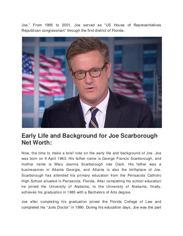 Joe Scarborough Net Worth, Biography, Early Education