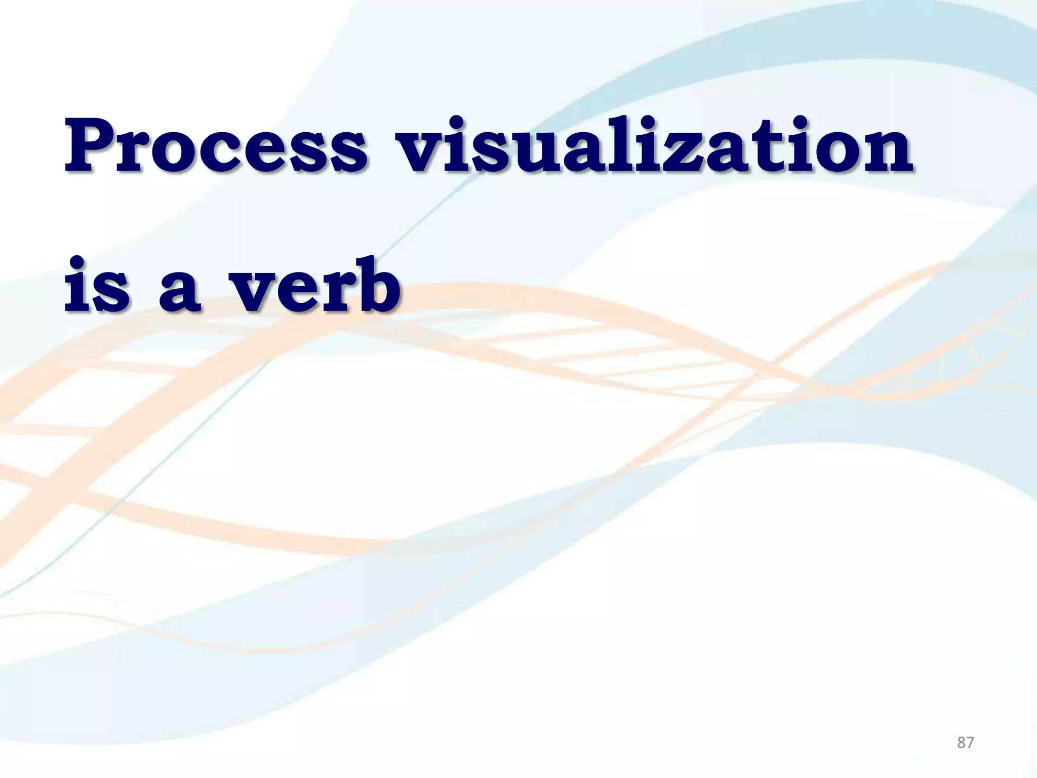 Process visualization
is a verb




                        87
 