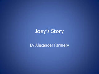 Joey’s Story By Alexander Farmery 