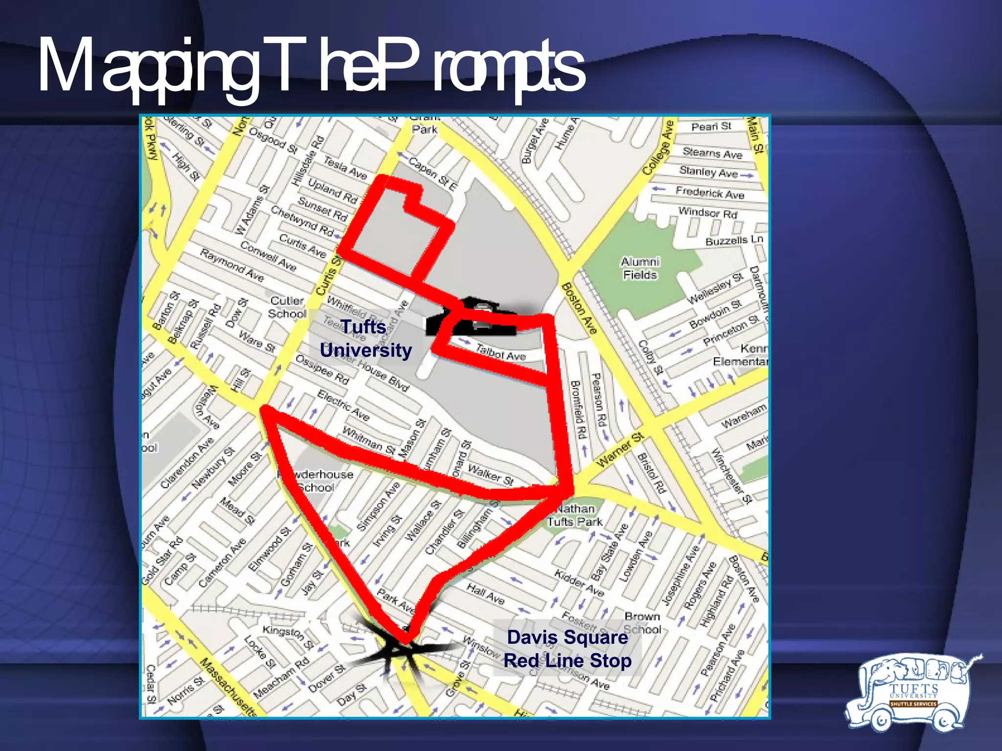 Mapping The Prompts Tufts  University Davis Square Red Line Stop 