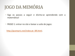 Jogos da memória em PowerPoint para - A Matemática lúdica