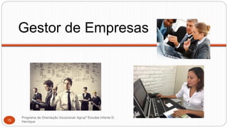 Gestor de Empresas
Programa de Orientação Vocacional- Agrupº Escolas Infante D.
Henrique15
 