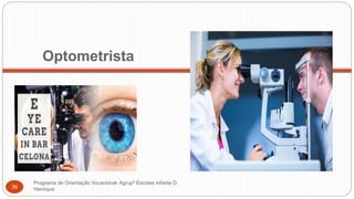Optometrista
Programa de Orientação Vocacional- Agrupº Escolas Infante D.
Henrique39
 