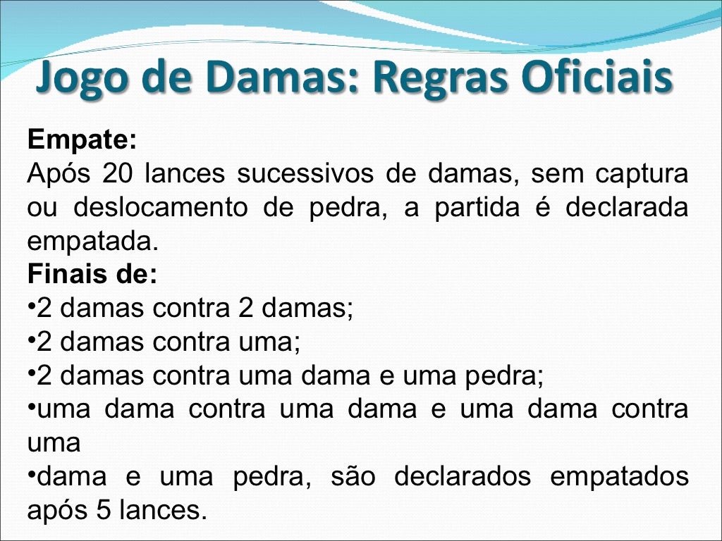 Regras Da Dama Pode Soprar - RETOEDU